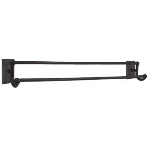 Sandcast Bronze Collection Rectangular 30" Double Towel Bar by Emtek