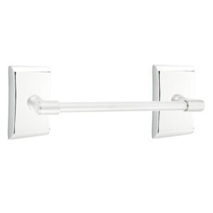 Transitional Brass Collection 12" Centers Transitional Brass Towel Bar with Neos Rosette by Emtek