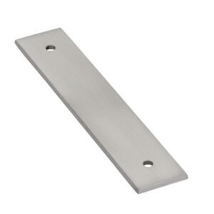 Art Deco Collection 4" Centers Art Deco Rectangular Backplate for Pull in Satin Nickel by Emtek