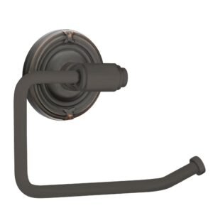 Transitional Brass Collection Transitional Brass Toilet Paper Holder with Ribbon & Reed Rosette by Emtek