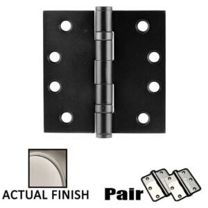 4" X 4" Square Steel Heavy Duty Ball Bearing Hinge in Pewter (Sold In Pairs) by Emtek