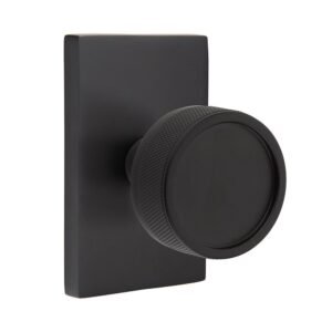 Single Dummy Modern Rectangular Rosette with Conical Stem and Knurled Knob